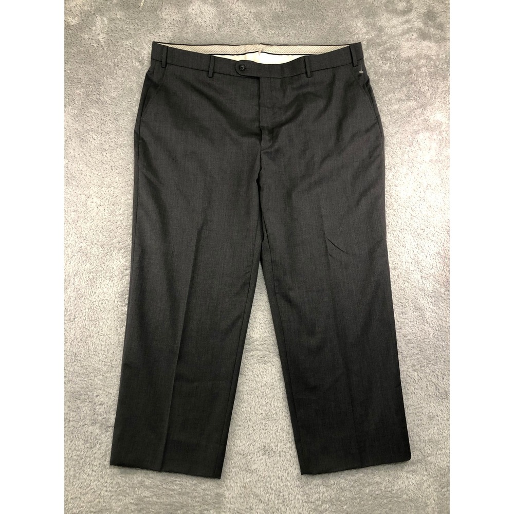Neiman Marcus Pants Men 44x28 Gray NWOT Super 120's Wool Flat Front Dress